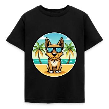 Lancashire Heeler Hunderasse Cartoon Sonnenbrille Strand - Kinder T-Shirt - Schwarz - Vorne - AI Model Kid Female (0cm)