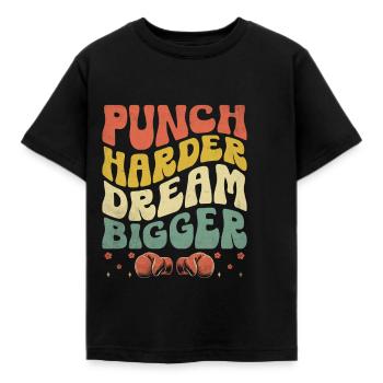 Coup de poing plus fort Rêve plus grand Boxer Sports Force - T-shirt Enfant - noir - Devant - AI Model Kid Female (0cm)