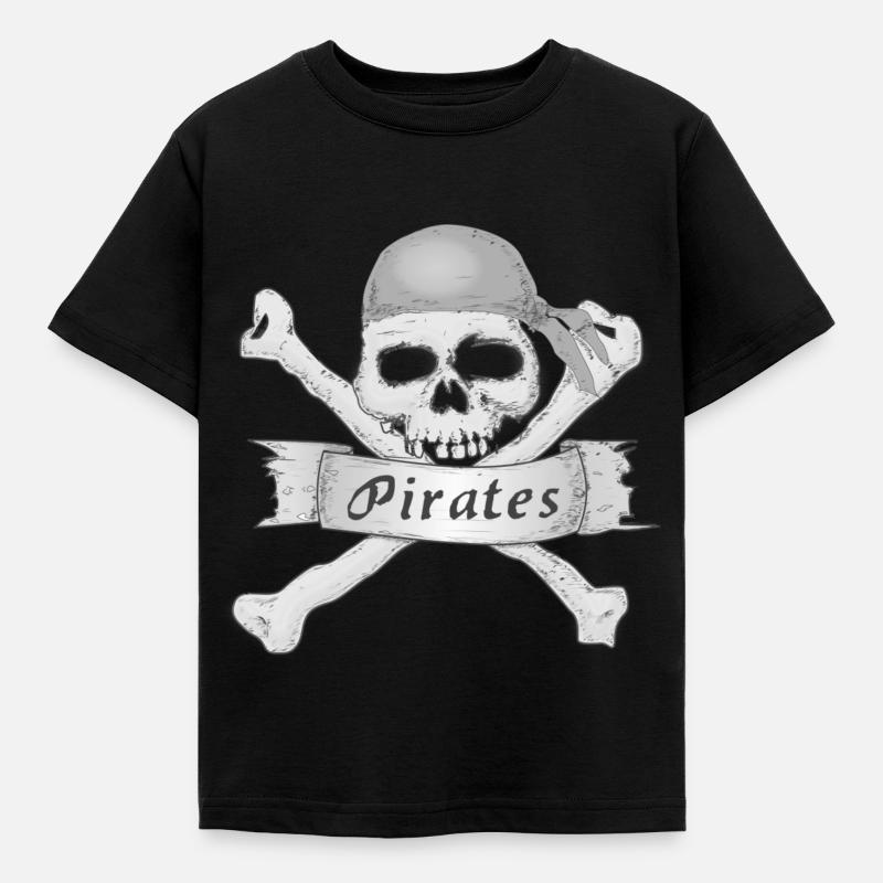 Crâne de pirate - T-shirt Enfant - noir
