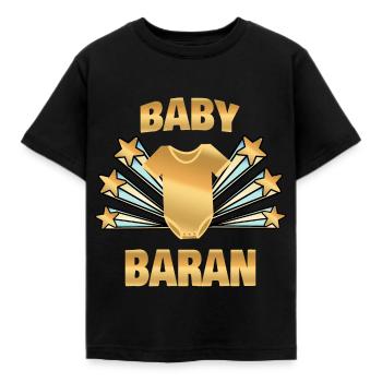 Enceinte pour Baran Naissance Née - T-shirt Enfant - noir - Devant - AI Model Kid Female (0cm)