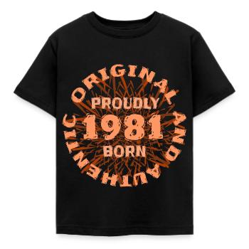 Jahr 1981 - Kinder T-Shirt - Schwarz - Vorne - AI Model Kid Female (0cm)