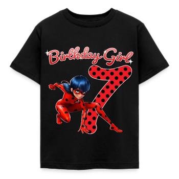 Miraculous Ladybug 7. Geburtstag Outfit Geschenk - Kinder T-Shirt - Schwarz - Vorne - AI Model Kid Female (0cm)