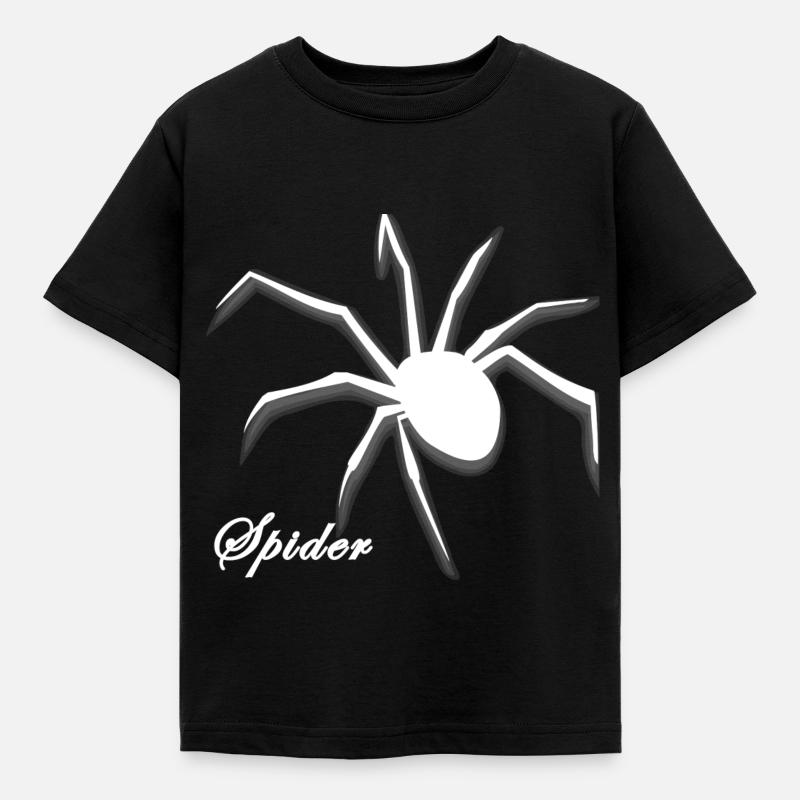 Spinne Spider - Kinder T-Shirt - Schwarz
