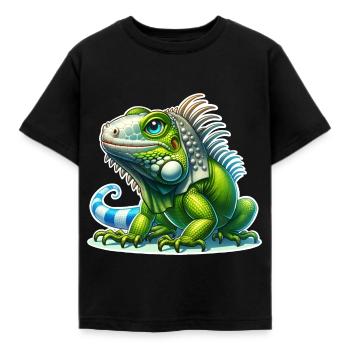 Leguan - Kinder T-Shirt - Schwarz - Vorne - AI Model Kid Female (0cm)