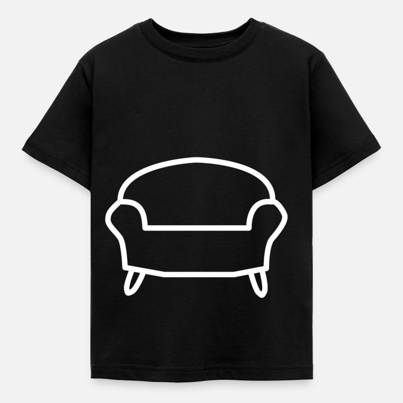 Couch Sofa Geschenk idee - Kinder T-Shirt - Schwarz