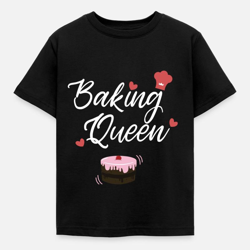 Baking Queen backen Kuchen Bäckerin Geschenk idee - Kinder T-Shirt - Schwarz