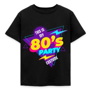 80's| Costume| Bright Colors| Millennials|Humor - Kinder T-Shirt - Schwarz - Vorne - AI Model Kid Female (0cm)