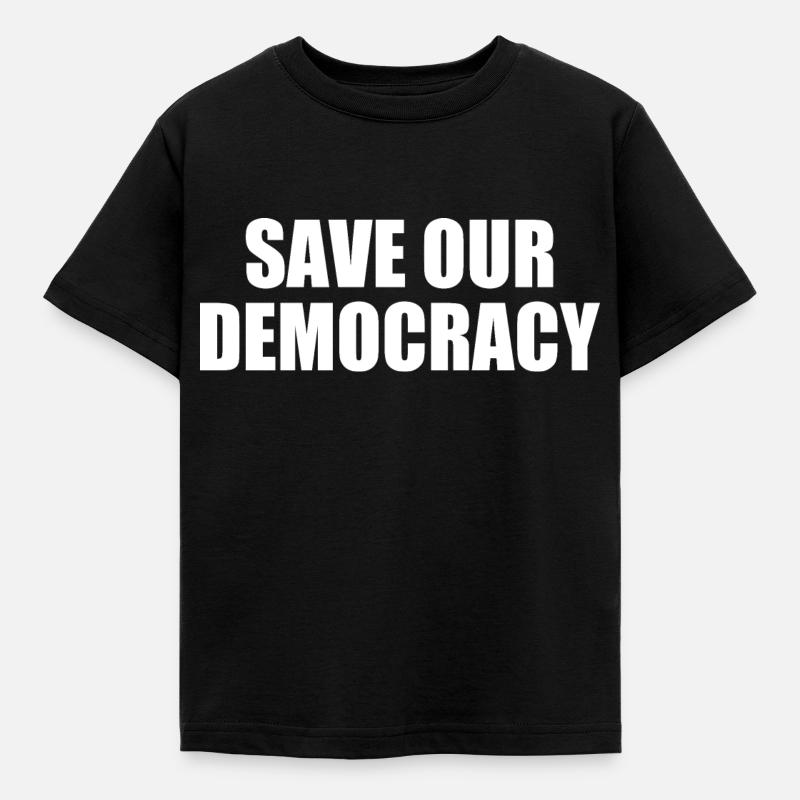 Save our democracy - Kinder T-Shirt - Schwarz