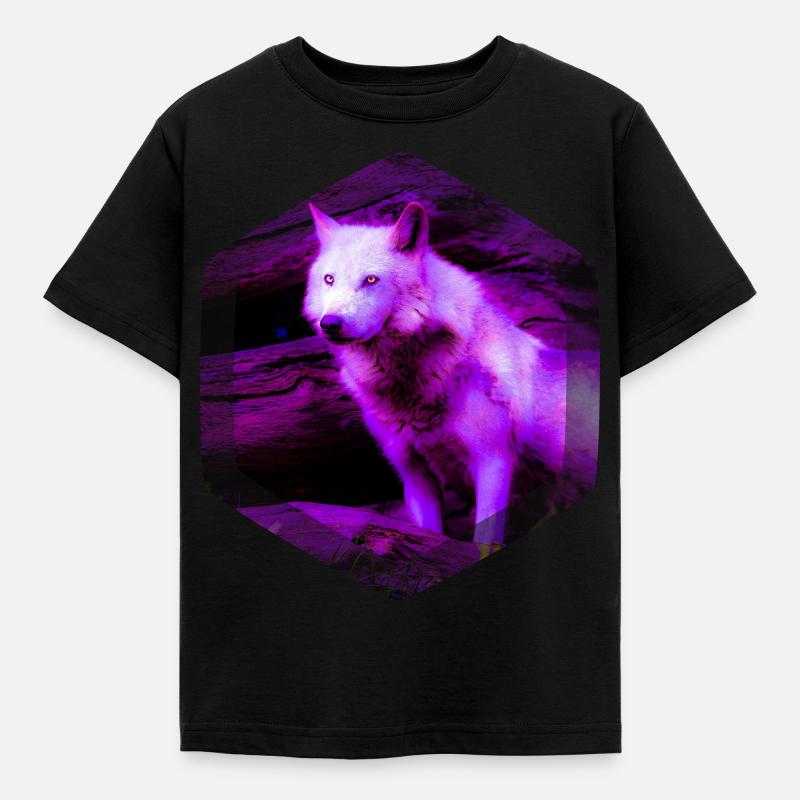 wolf - Kinder T-Shirt - Schwarz