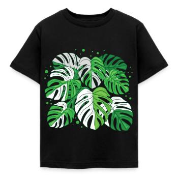 Monstera panaché - T-shirt Enfant - noir - Devant - AI Model Kid Female (0cm)