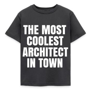 The most coolest architect in town - Kids' T-Shirt - dark grey - Front - AI Model Kid Female (0cm)