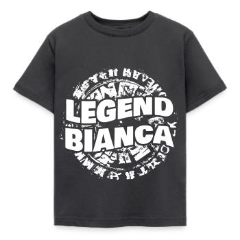 Frau Bianca - Kinder T-Shirt - Dunkelgrau - Vorne - AI Model Kid Female (0cm)