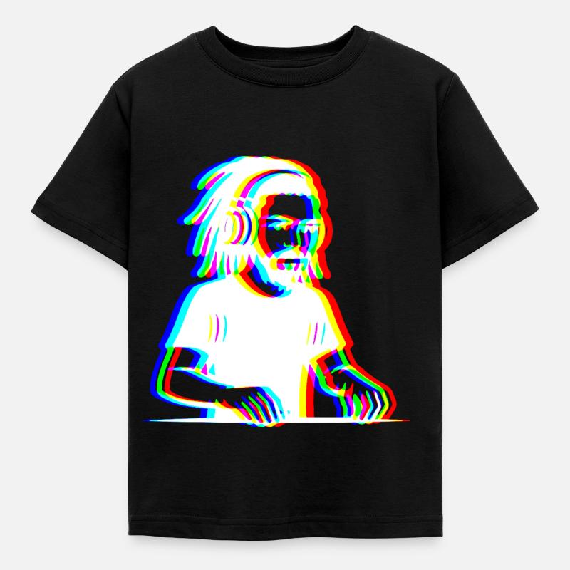 EDM - DJ - Glitch Rave Stil - Kinder T-Shirt - Schwarz