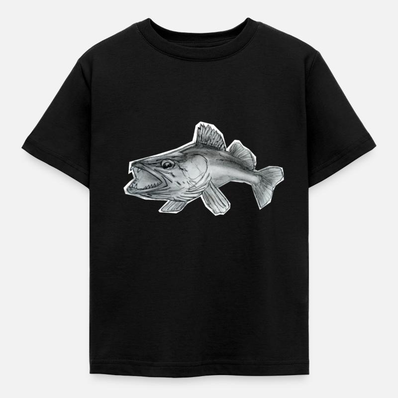 Zander - Kinder T-Shirt - Schwarz