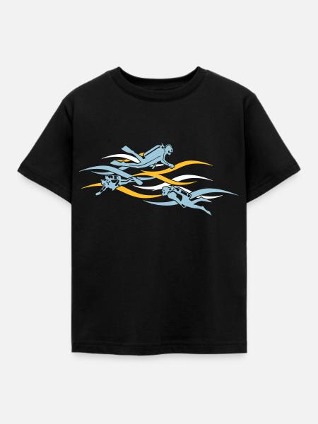 taucher - diver - Kinder T-Shirt - Schwarz