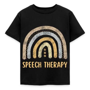 Speech Therapy Rainbow - Kids' T-Shirt - black - Front - AI Model Kid Female (0cm)