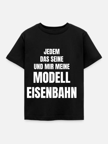 Hobby Modelleisenbahn - Kinder T-Shirt - Schwarz