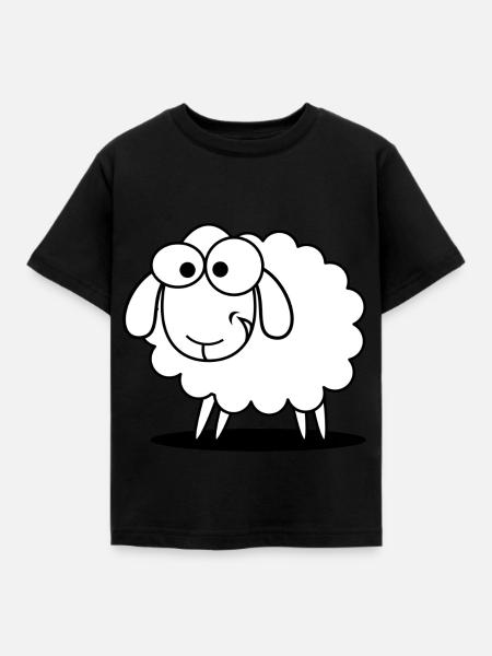 Witziges Schaf - Kinder T-Shirt - Schwarz