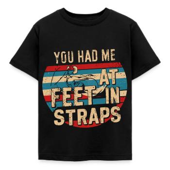 Tu m’avais aux pieds dans les sangles 53 - T-shirt Enfant - noir - Devant - AI Model Kid Female (0cm)