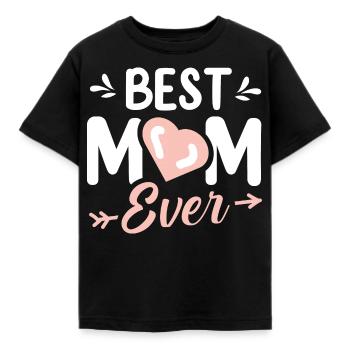 BEST MOM EVER - Kinder T-Shirt - Schwarz - Vorne - AI Model Kid Female (0cm)