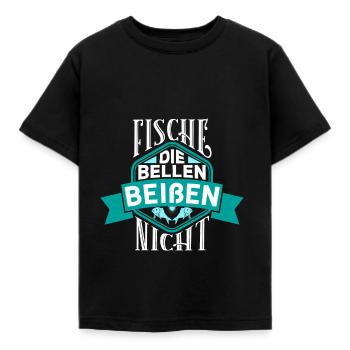 Fische, die bellen, beißen nicht. - Geschenk - Kinder T-Shirt - Schwarz - Vorne - AI Model Kid Female (0cm)