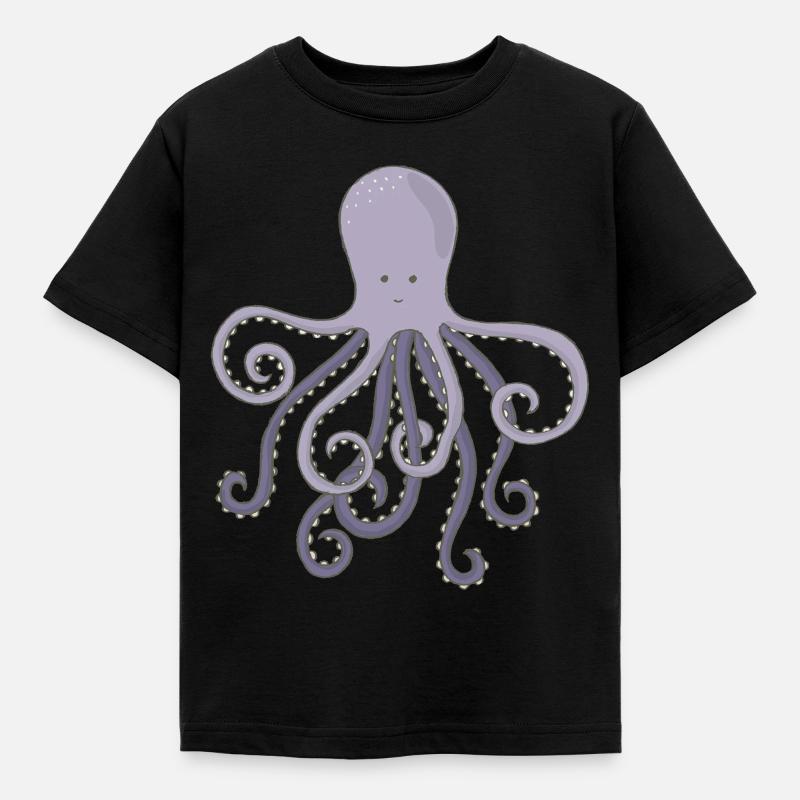 Octopus octopus octopus seafood gift - Kids' T-Shirt - black