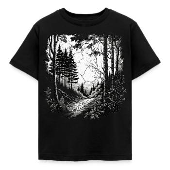 Forêt sombre, Bois sombres, Amoureux de la nature - T-shirt Enfant - noir - Devant - AI Model Kid Female (0cm)