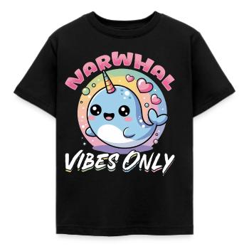 Narval Chibi Kawaii - T-shirt Enfant - noir - Devant - AI Model Kid Female (0cm)