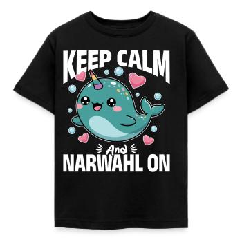 Narval Chibi Kawaii - T-shirt Enfant - noir - Devant - AI Model Kid Female (0cm)