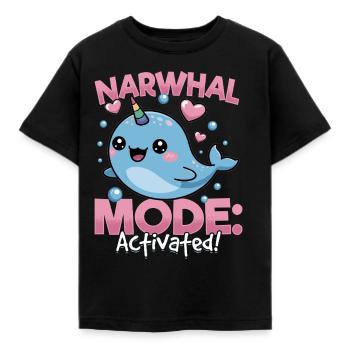 Narval Chibi Kawaii - T-shirt Enfant - noir - Devant - AI Model Kid Female (0cm)