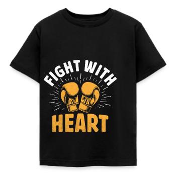 Lutte avec le cœur Boxeur Sports Force Gym Athlète - T-shirt Enfant - noir - Devant - AI Model Kid Female (0cm)