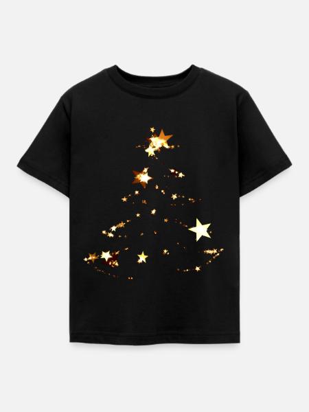 Weihnachten glow - Kinder T-Shirt - Schwarz