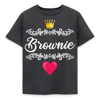 Brownie Blondie Haarfarbe Haare Geschenkidee - Kinder T-Shirt - Dunkelgrau - Vorne - AI Model Kid Female (0cm)