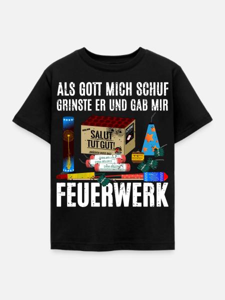 Feuerwerk Silvester - Kinder T-Shirt - Schwarz