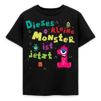Dieses kleine Monster ist jetzt 1 Kindergeburtstag - Kinder T-Shirt - Schwarz - Vorne - AI Model Kid Female (0cm)