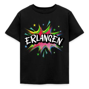 Erlangen Germany City Pop Art Comic Art - Kids' T-Shirt - black - Front - AI Model Kid Female (0cm)