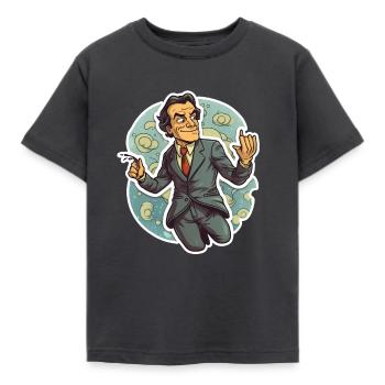 Richard Feynman - Kinder T-Shirt - Dunkelgrau - Vorne - AI Model Kid Female (0cm)
