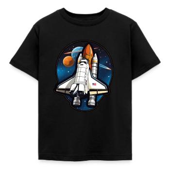 Spaceshuttle Raumfahrt - Kinder T-Shirt - Schwarz - Vorne - AI Model Kid Female (0cm)