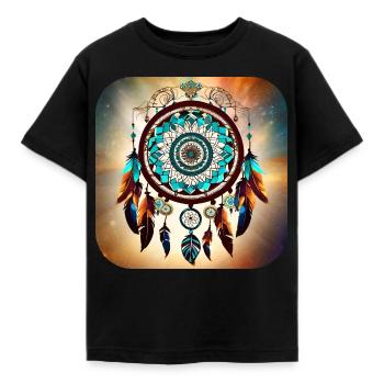 Spiritueller Traumfänger - Kinder T-Shirt - Schwarz - Vorne - AI Model Kid Female (0cm)
