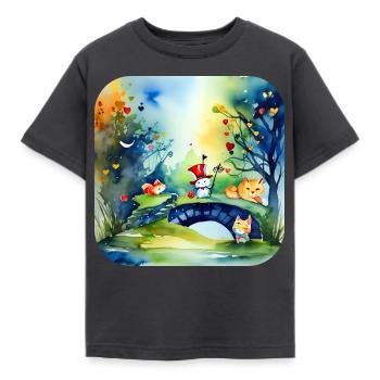 Verrückte Katzen - Kinder T-Shirt - Dunkelgrau - Vorne - AI Model Kid Female (0cm)
