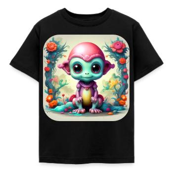 Alien mignon de science-fiction - T-shirt Enfant - noir - Devant - AI Model Kid Female (0cm)