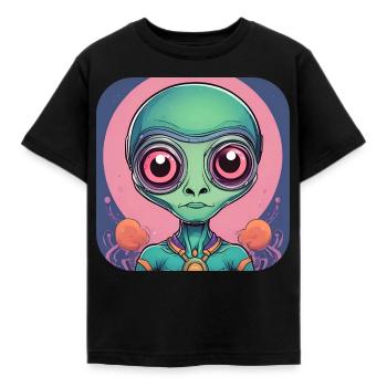 Alien mignon de science-fiction - T-shirt Enfant - noir - Devant - AI Model Kid Female (0cm)