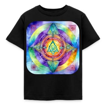 Symbol in bright colours - Kids' T-Shirt - black - Front - AI Model Kid Female (0cm)