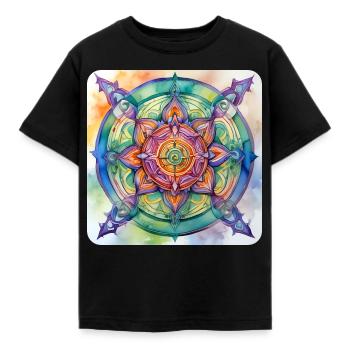 Symbol in bright colours - Kids' T-Shirt - black - Front - AI Model Kid Female (0cm)