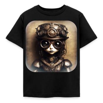Cool Gothique Steampunk Fille Avec Chapeau - T-shirt Enfant - noir - Devant - AI Model Kid Female (0cm)