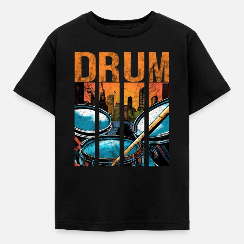 Tambours de batteur - T-shirt Enfant - noir