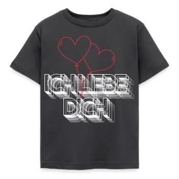 Ich liebe Dich - Kinder T-Shirt - Dunkelgrau - Vorne - AI Model Kid Female (0cm)