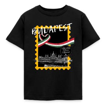 Legendäre Orte - Budapest - Kinder T-Shirt - Schwarz - Vorne - AI Model Kid Female (0cm)