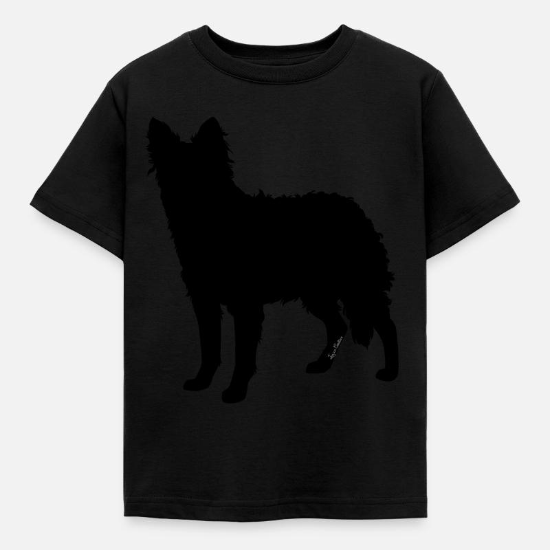 Regenbogen Mudi Schwarz - Kinder T-Shirt - Schwarz
