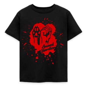 Libération Animale - Peinture (rouge) - T-shirt Enfant - noir - Devant - AI Model Kid Female (0cm)